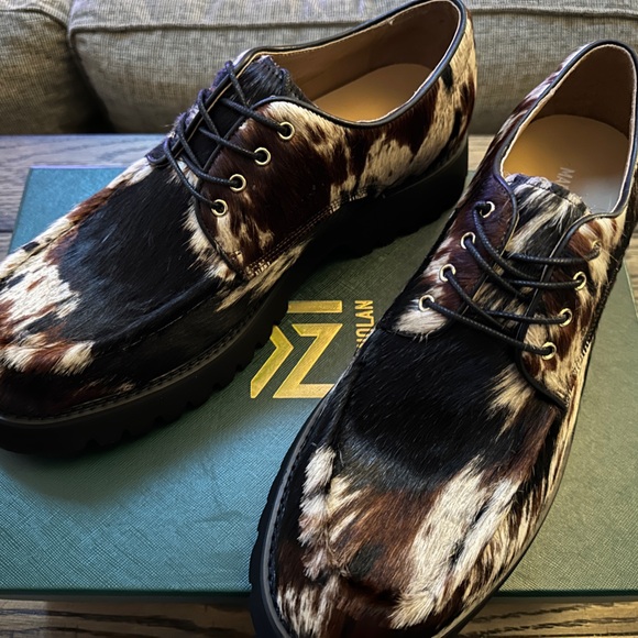 Marc Nolan Luca Horsehair Lug Derby Shoes Sz 11 - Picture 3 of 6